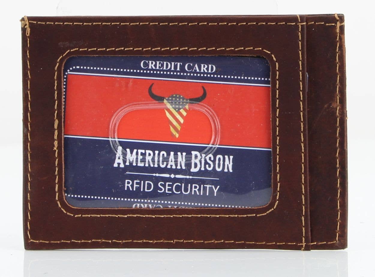 American Bison RFID Leather Card Case 8035
