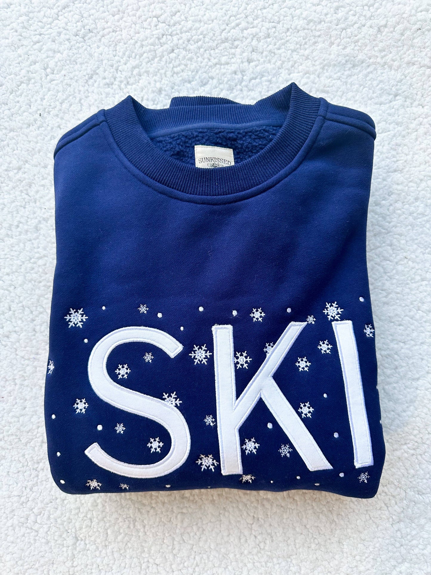 Navy Blue Ski Snowflake Sweatshirt