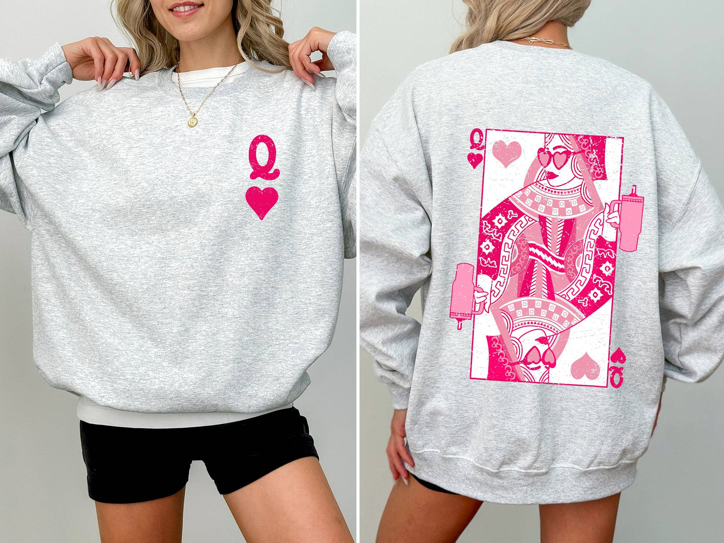 Queen of Hearts, Cards, Games, Valentine's Day Sweatshirt