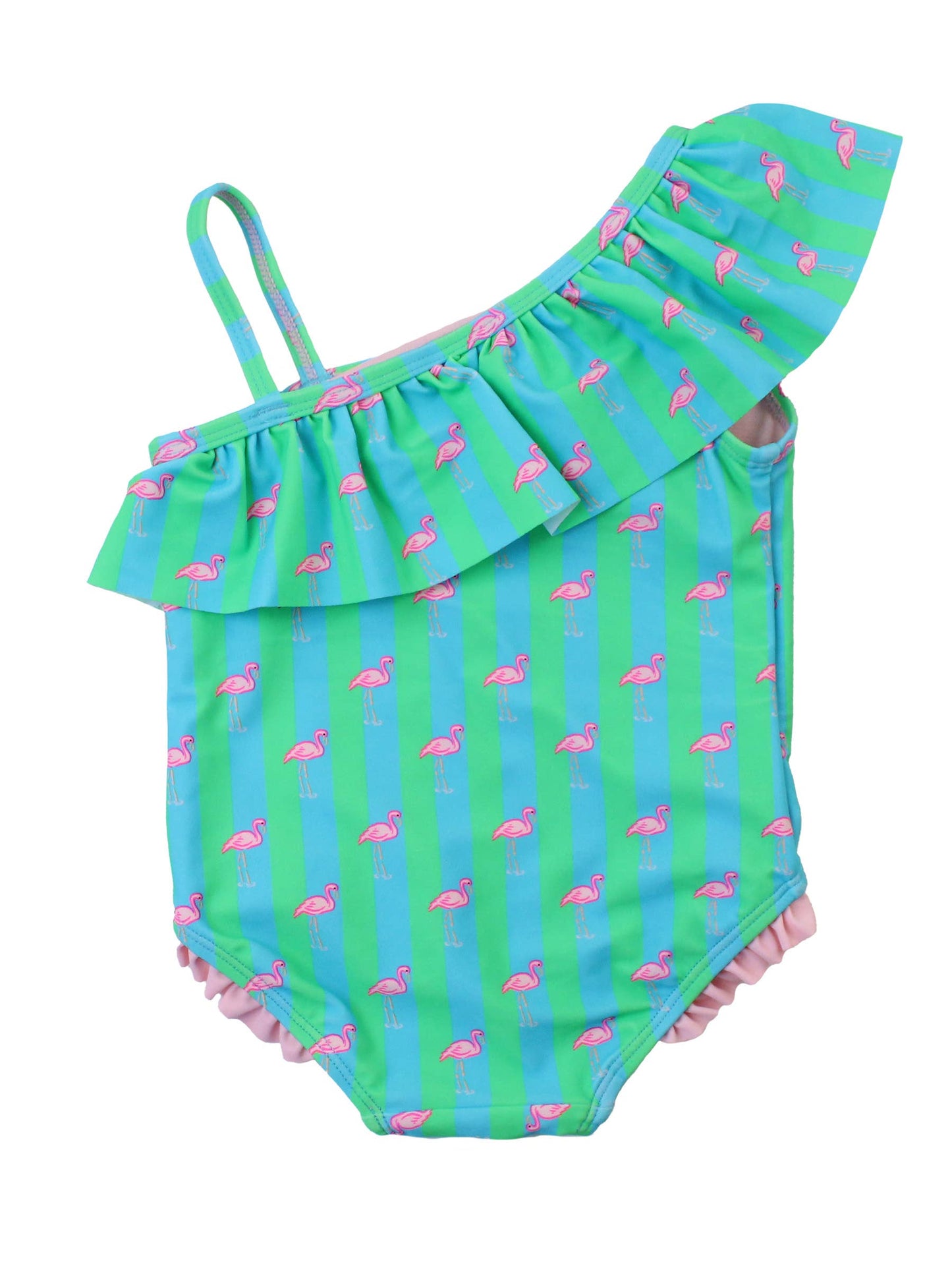 Neon Flamingo One Shoulder Swimsuit