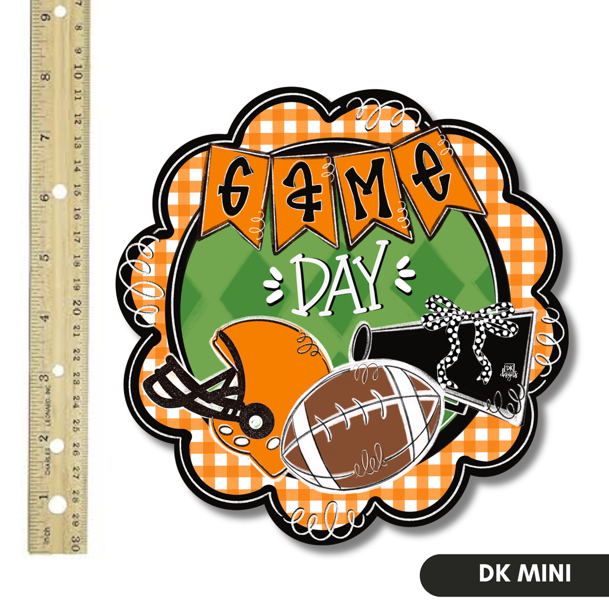 Orange and Black Game Day Scallop Mini