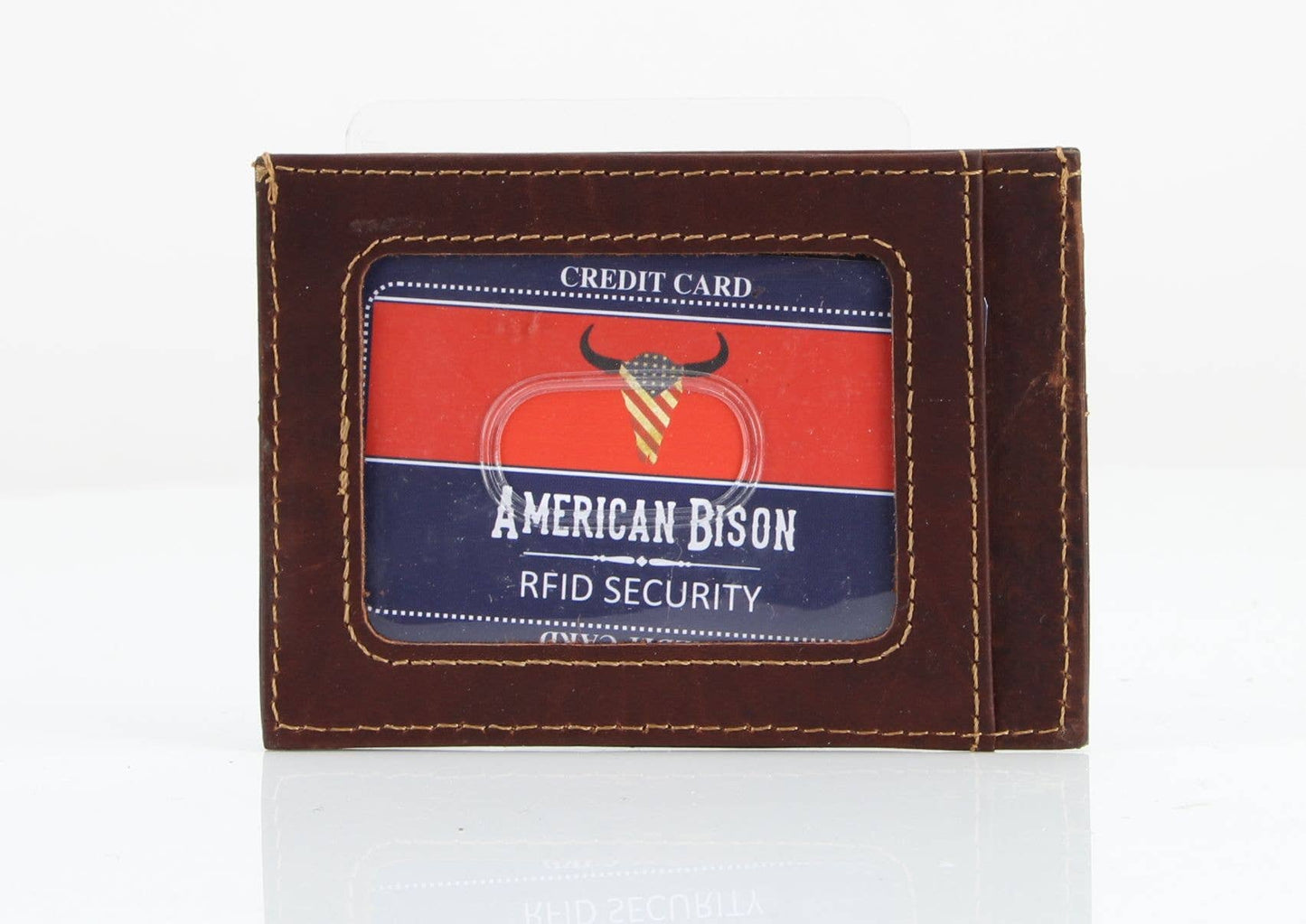 American Bison RFID Leather Card Case 8035
