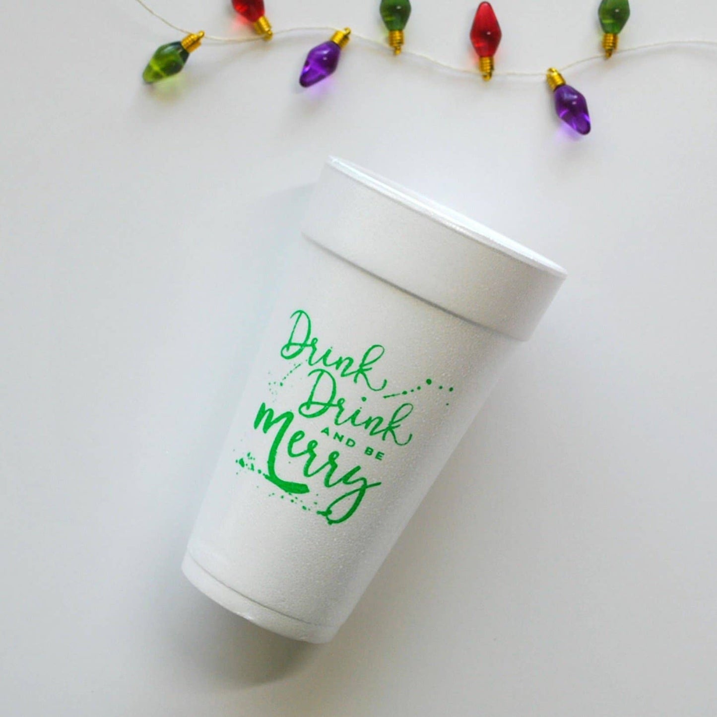 20oz. Styrofoam Cup 10 Pack Sleeve {Drink Drink & Be Merry}
