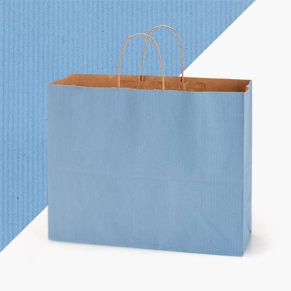 Recycled Shadow Stripe Kraft Paper Shopping Bags