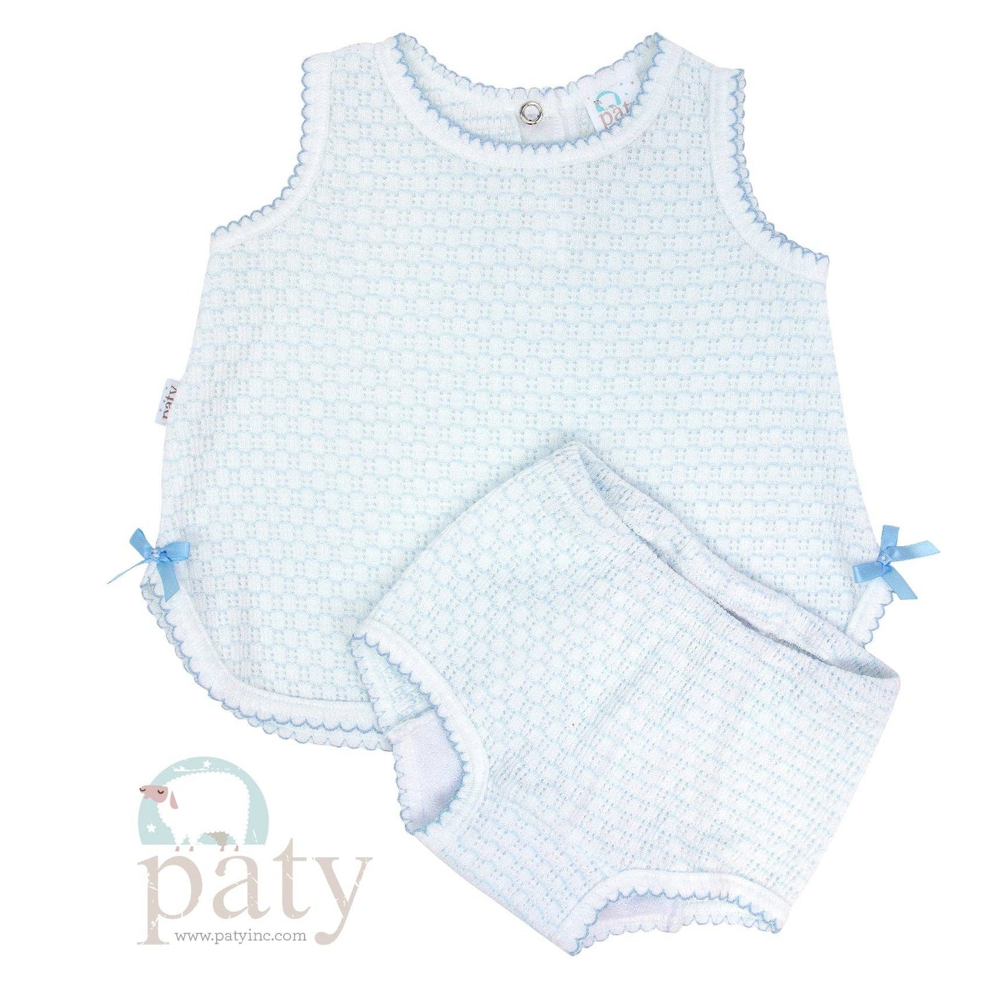 Paty Knit, 2 PC Diaper Set with or without bows #336X, #336