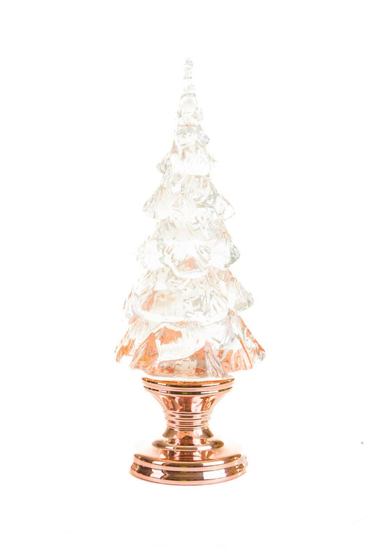 NEW - Bronze Christmas Tree LED Snow Globe