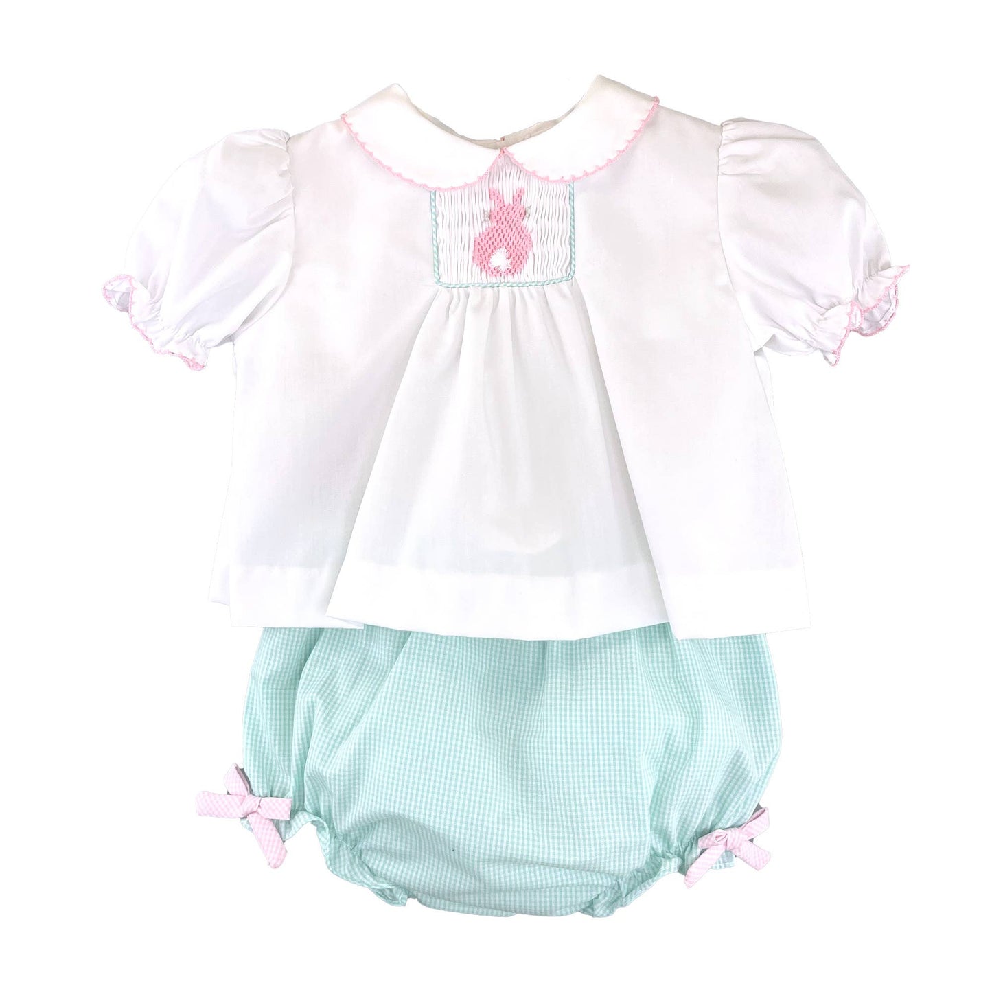 Smocked Bunny Diaper Set