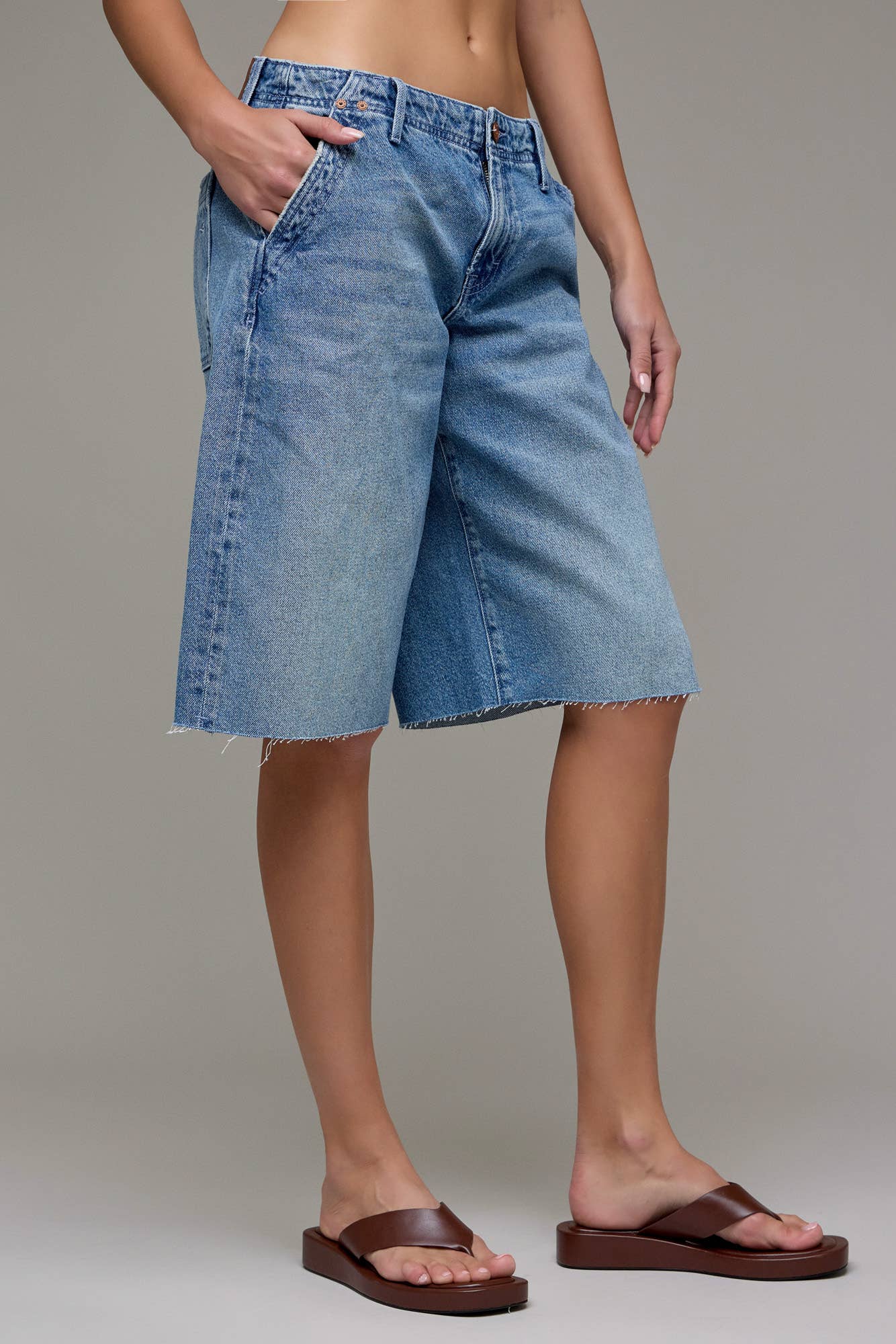 Medium Wash Clean Classic 13 1/2" Inseam Barrel Shorts