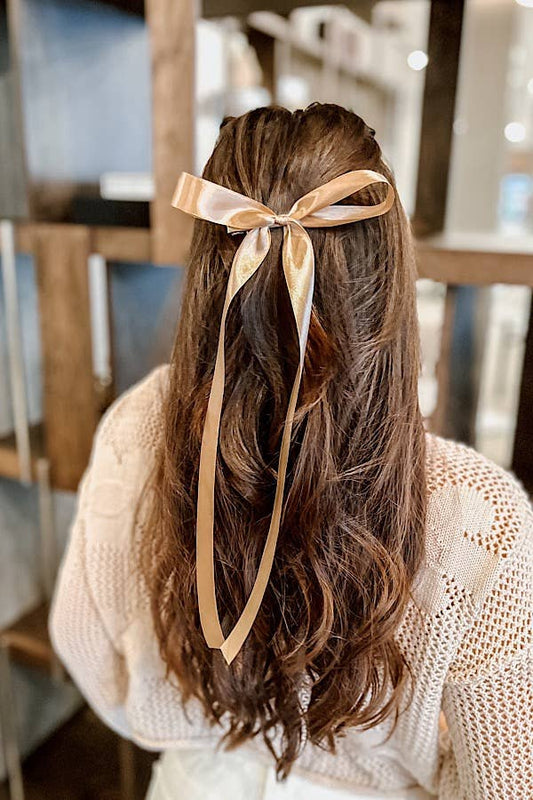Harper Gold Satin Bow