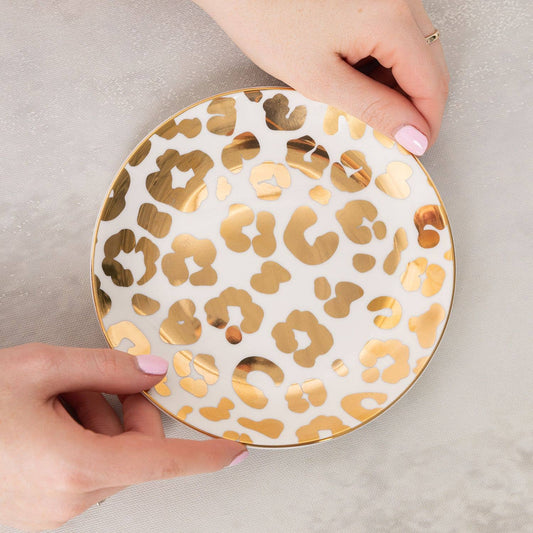 Appetizer Plate Gold Leopard