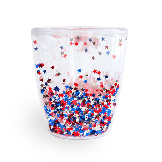 Glitter Wine Acrylic Patriotic Stars